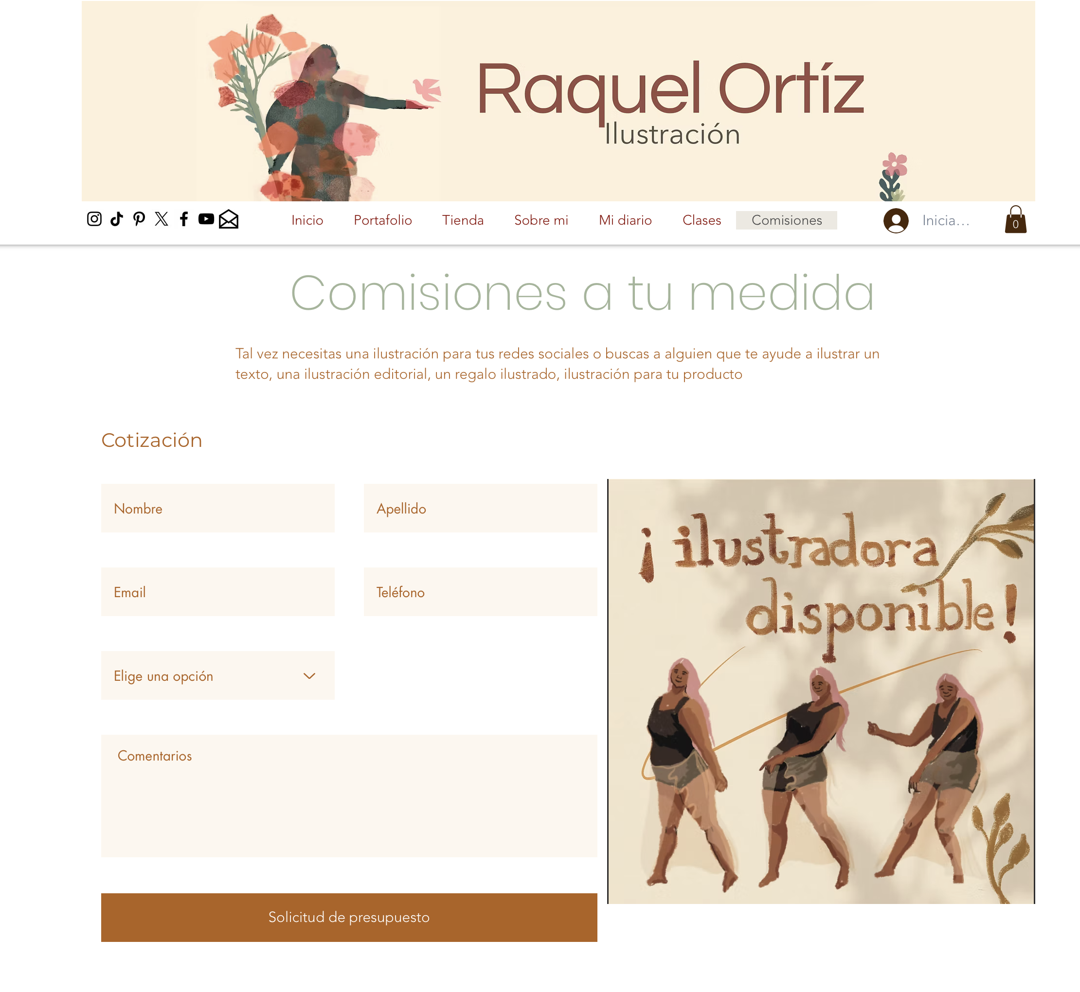 contacto de ilustradora